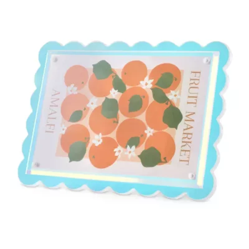 Pink Sky 4 X 6 Scallop Edge Clear Acrylic 1-Opening Tabletop Frame