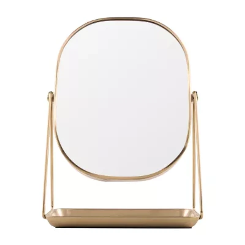 Pink Sky Double Sided Desktop With Tray Rectangular Vanity Mirror