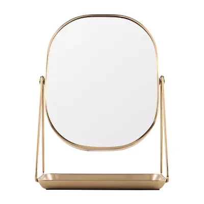 Pink Sky Double Sided Desktop With Tray Rectangular Vanity Mirror
