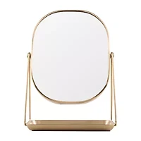 Pink Sky Double Sided Desktop With Tray Rectangular Vanity Mirror