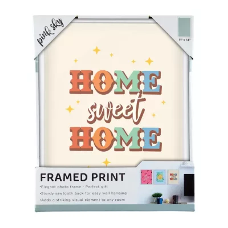Pink Sky Home Sweet Home Framed 1-Opening Wall Frame