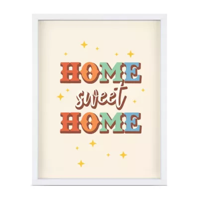 Pink Sky Home Sweet Home Framed 1-Opening Wall Frame
