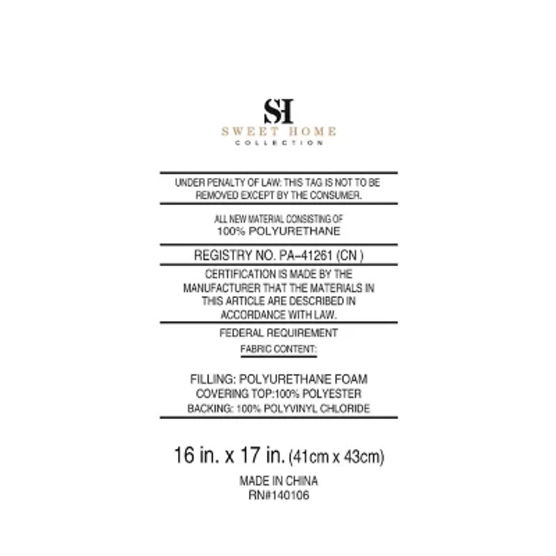 Sweet Home Collection™ Bradford Striped U Shaped Memory Foam 17" x 16" Chair Cushion