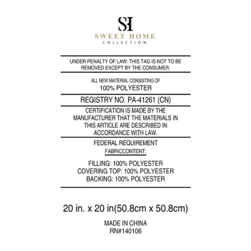 Sweet Home Collection™ 20"x20" Oversized Square Tufted Floor Pillow Faux Velvet Fabric