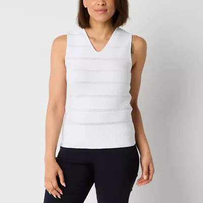 Liz Claiborne Womens V Neck Sleeveless Tank Top