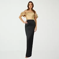 Rene by Ruiz Collection Womens Short Sleeve Evening Gown