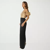 Rene by Ruiz Collection Womens Short Sleeve Evening Gown