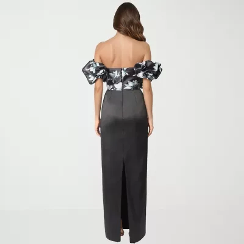 Rene by Ruiz Collection Womens Elbow Sleeve Evening Gown