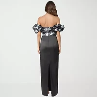 Rene by Ruiz Collection Womens Elbow Sleeve Evening Gown