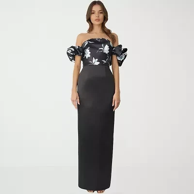 Rene by Ruiz Collection Womens Elbow Sleeve Evening Gown