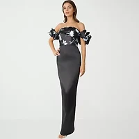 Rene by Ruiz Collection Womens Elbow Sleeve Evening Gown