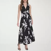 Marc New York Womens Sleeveless Floral Midi Fit + Flare Dress