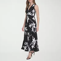 Marc New York Womens Sleeveless Floral Midi Fit + Flare Dress