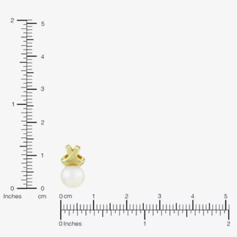 Womens White Cultured Freshwater Pearl 14K Gold Over Silver Round 18 Inch Pendant Necklace