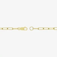 Womens 14K Gold Over Silver 7.25 Inch Solid Link Chain Bracelet