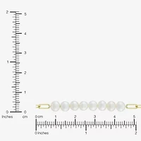 Womens 14K Gold Over Silver 7.25 Inch Solid Link Chain Bracelet