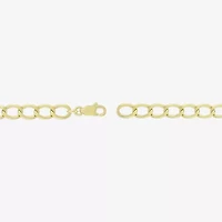 (H-I / Si1) Womens 14K Gold Over Silver 7.25 Inch Solid Link Butterfly Chain Bracelet
