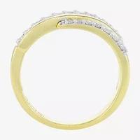 (H-I / Si1) Womens 3.5MM 3/8 CT. T.W. Lab Grown White Diamond 14K Gold Over Silver Band