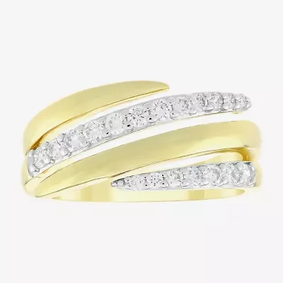 (H-I / Si1) Womens 3.5MM 3/8 CT. T.W. Lab Grown White Diamond 14K Gold Over Silver Band