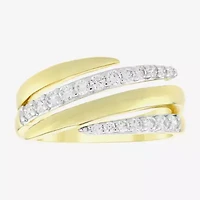 (H-I / Si1) Womens 3.5MM 3/8 CT. T.W. Lab Grown White Diamond 14K Gold Over Silver Band