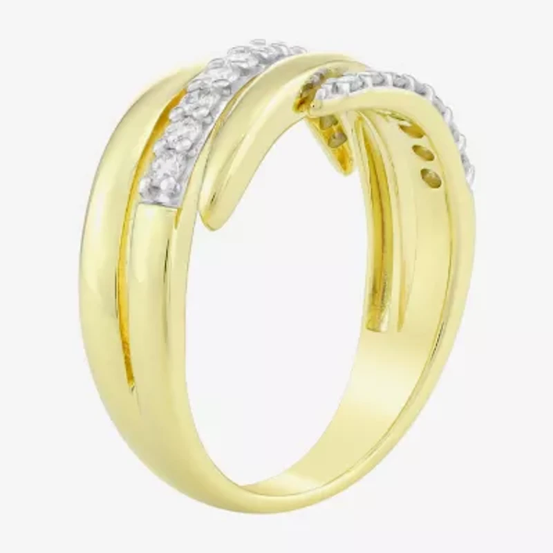 (H-I / Si1) Womens 3.5MM 3/8 CT. T.W. Lab Grown White Diamond 14K Gold Over Silver Band
