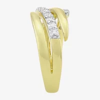 (H-I / Si1) Womens 3.5MM 3/8 CT. T.W. Lab Grown White Diamond 14K Gold Over Silver Band