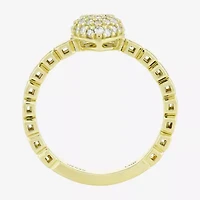 (H-I / Si1) Womens 1/5 CT. Lab Grown White Diamond 14K Gold Over Silver Heart Cocktail Ring
