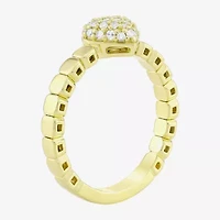 (H-I / Si1) Womens 1/5 CT. Lab Grown White Diamond 14K Gold Over Silver Heart Cocktail Ring