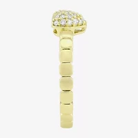 (H-I / Si1) Womens 1/5 CT. Lab Grown White Diamond 14K Gold Over Silver Heart Cocktail Ring