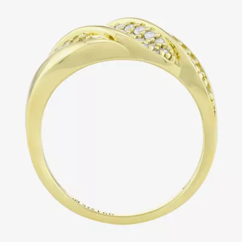 (H-I / Si1) Womens 3/8 CT. T.W. Lab Grown White Diamond 14K Gold Over Silver Band