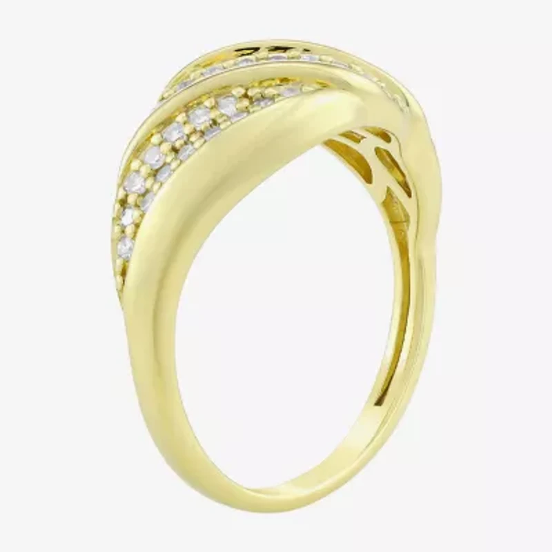 (H-I / Si1) Womens 3/8 CT. T.W. Lab Grown White Diamond 14K Gold Over Silver Band