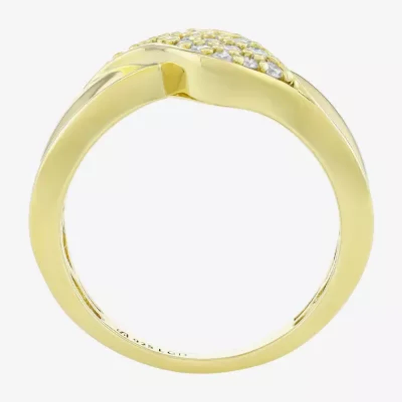 (H-I / Si1) Womens 2MM 1/4 CT. T.W. Lab Grown White Diamond 14K Gold Over Silver Band