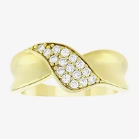 (H-I / Si1) Womens 2MM 1/4 CT. T.W. Lab Grown White Diamond 14K Gold Over Silver Band
