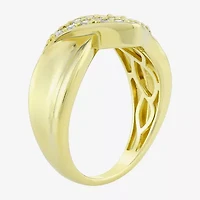 (H-I / Si1) Womens 2MM 1/4 CT. T.W. Lab Grown White Diamond 14K Gold Over Silver Band