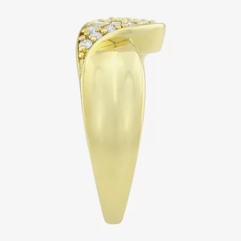 (H-I / Si1) Womens 2MM 1/4 CT. T.W. Lab Grown White Diamond 14K Gold Over Silver Band