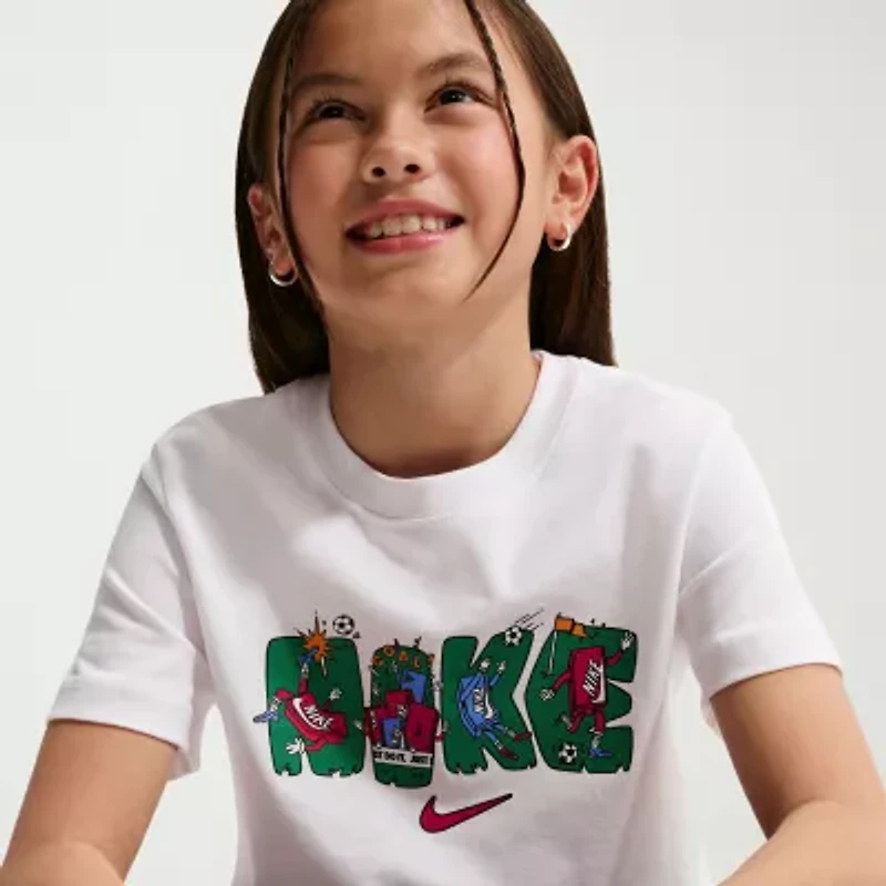 Nike Big Kid Unisex Crew Neck Short Sleeve Regular Fit Graphic T-Shirt