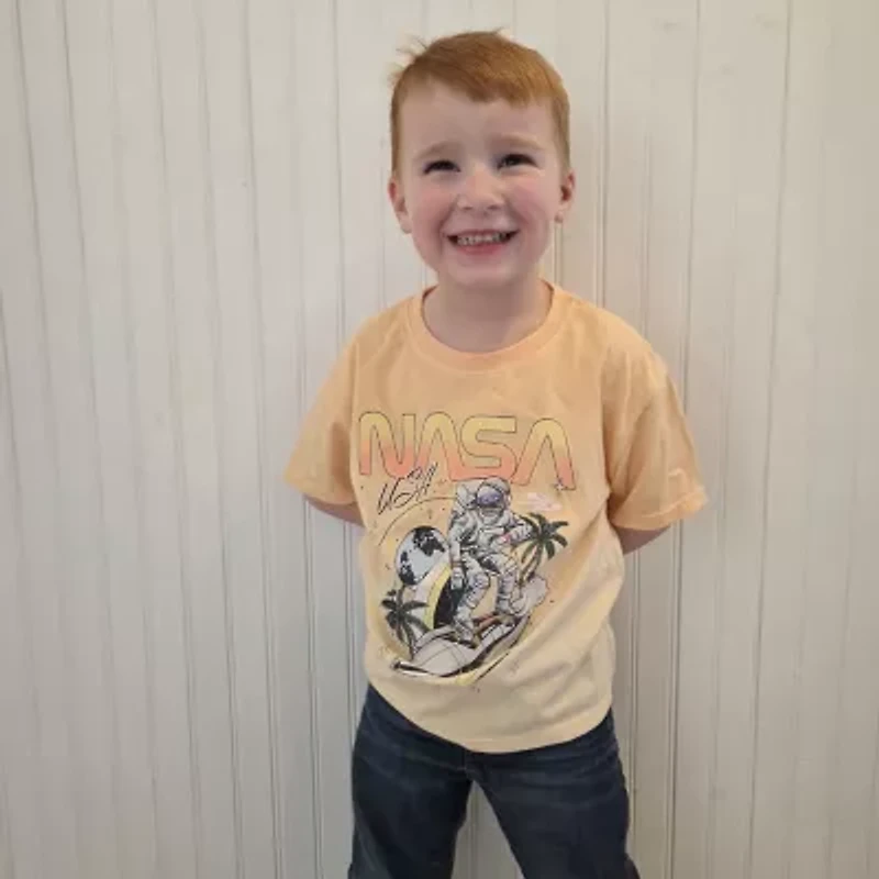 Grayson Little Toddler Boys Crew Neck Short Sleeve Relaxed Fit NASA Graphic T-Shirt