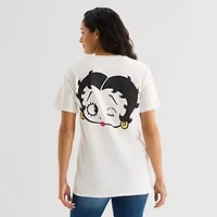New World Womens Juniors Crew Neck Short Sleeve Regular Fit Betty Boop Graphic T-Shirt