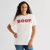 New World Womens Juniors Crew Neck Short Sleeve Regular Fit Betty Boop Graphic T-Shirt