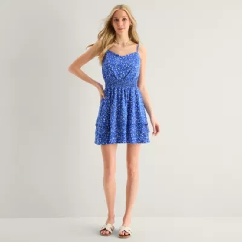 Emerald Sundae Womens Juniors Sleeveless Slip Dress