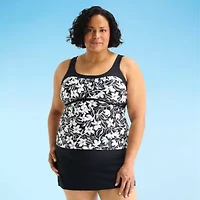 ZeroXposur Womens Comfort Straps Floral Plus Tankini Swimsuit Top