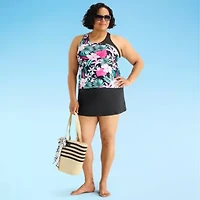 ZeroXposur Womens Built Bra Floral Plus Tankini Swimsuit Top