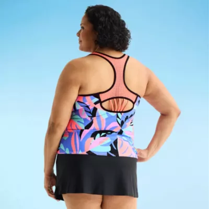 ZeroXposur Womens Built Bra Plus Tankini Swimsuit Top