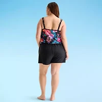 Sonnet Shores Womens Floral Plus Swim Romper
