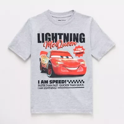 Disney Collection Boys Round Neck Short Sleeve Classic Fit Cars Graphic T-Shirt