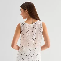 a.n.a Sheer Womens Draped Neck Sleeveless Tank Top