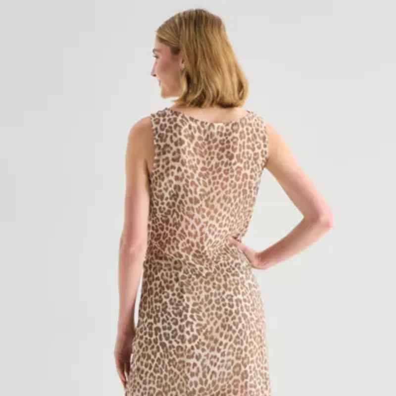 a.n.a Sheer Womens Draped Neck Sleeveless Tank Top