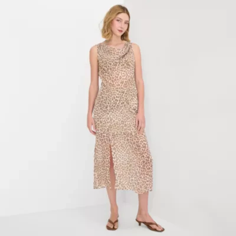 a.n.a Sheer Womens Draped Neck Sleeveless Tank Top