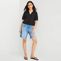 a.n.a Womens V Neck Short Sleeve Lace Blouse