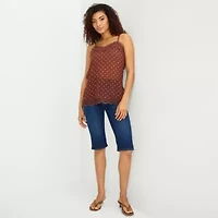 a.n.a Sheer Womens Sweetheart Neck Sleeveless Lace Trim Camisole